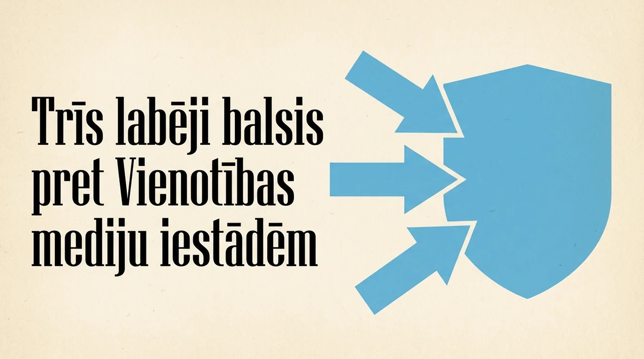 Trīs labēji balsis pret Vienotības mediju iestādēm